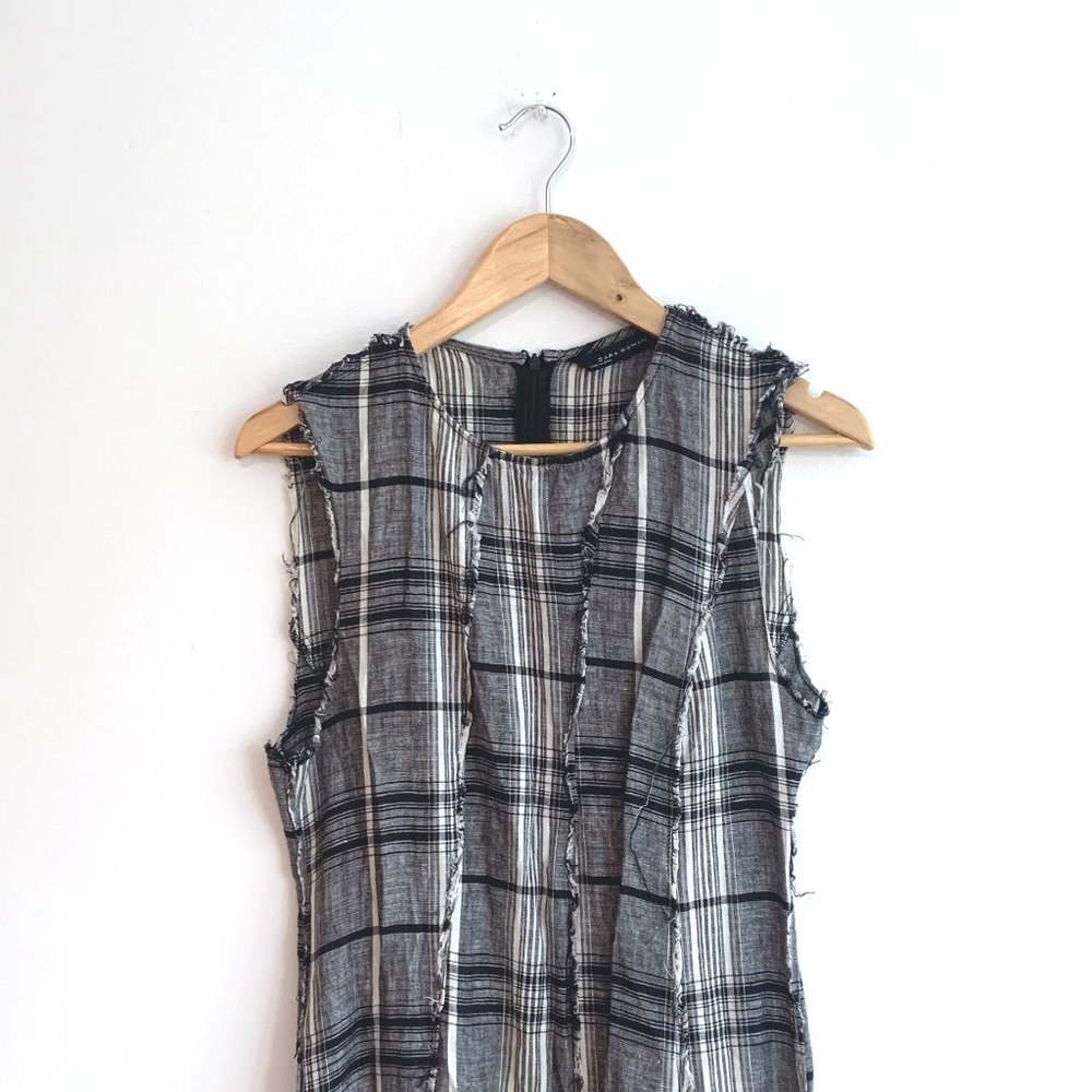 Zara Linen Checkered Maxi Dress - Picture 3 of 4